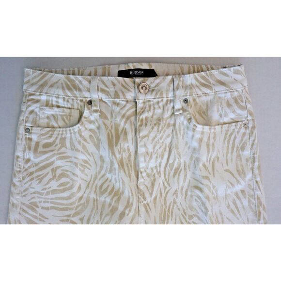 Hudson Women Sz 30 Distorted Zebra Print Holly Stretch Mid-Rise Skinny Jean $195 - Picture 5 of 9